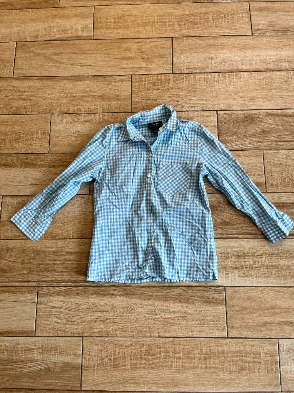 Womens Lauren Ralph Lauren Blue Gingham Blouse - PS